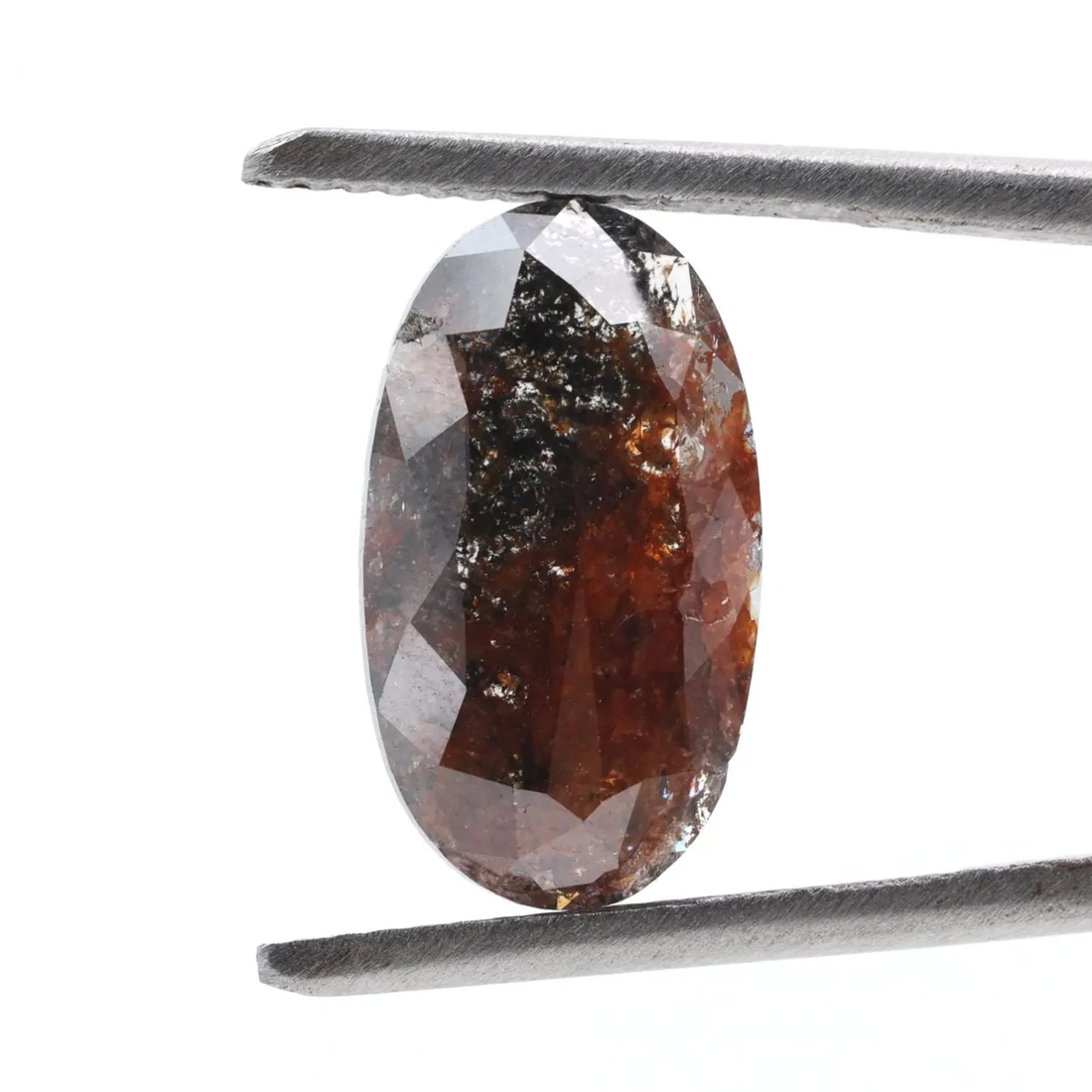 3.07 Ct Salt and Pepper Diamond, Natural Brown Color Oval Loose Diamonds for Minimalist Engagement Ring