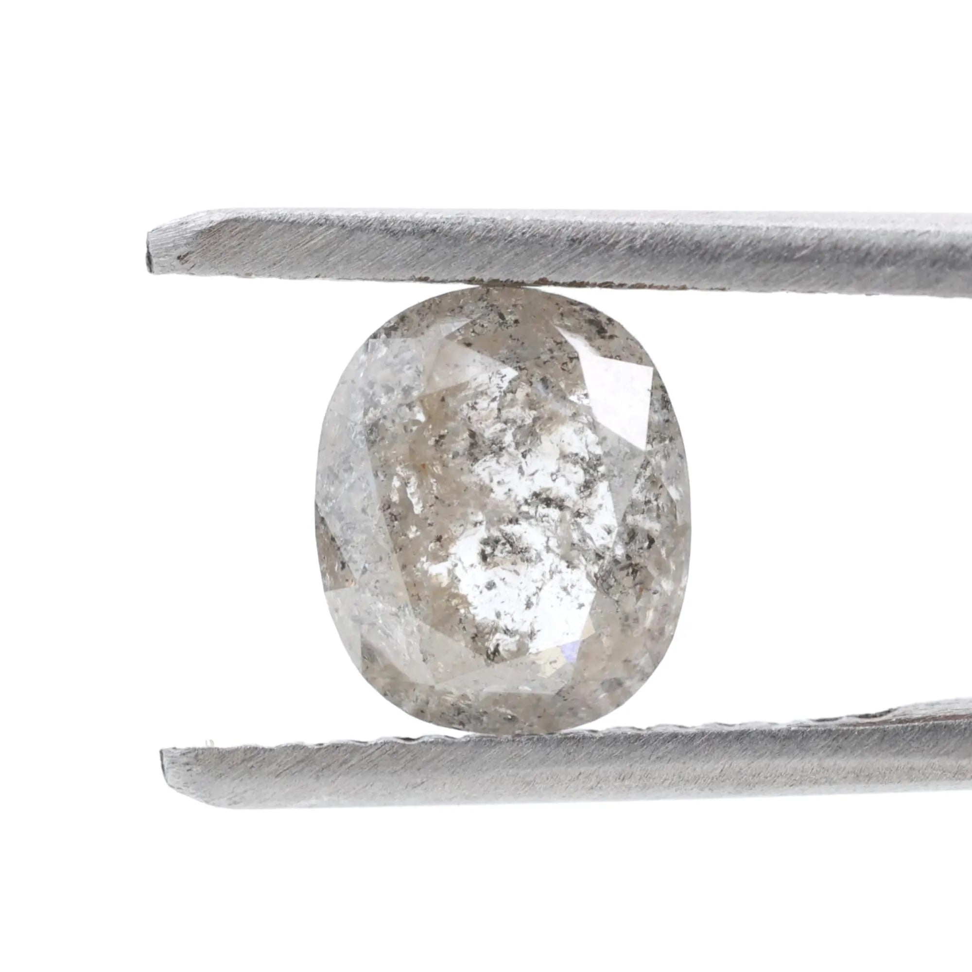 1.59 Ct Salt and Pepper Diamond, Natural Gray Oval Cut Loose Diamonds for Minimalist Engagement Ring