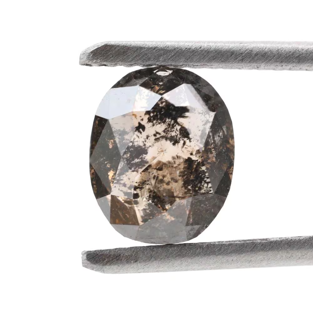 1.66 Ct Natural Brown Color Oval Loose Diamonds for Minimalist Engagement Ring