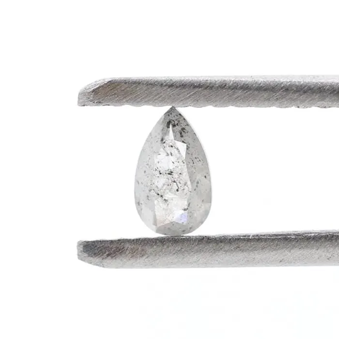 0.26 Ct Salt and Pepper Diamond, Natural Gray Color Pear Cut Loose Diamonds for Engagement Ring