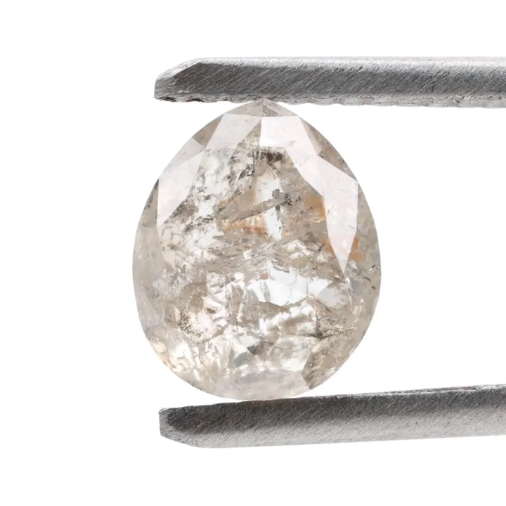2.24 Ct Salt and Pepper Diamond, Natural Gray Color Pear Cut Loose Diamonds for Engagement Ring