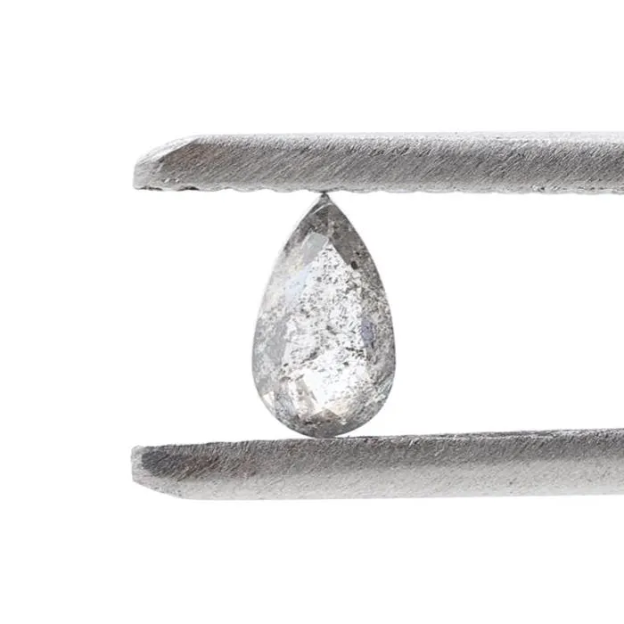 0.24 Ct Salt and Pepper Diamond, Natural Gray Color Pear Cut Loose Diamonds for Engagement Ring