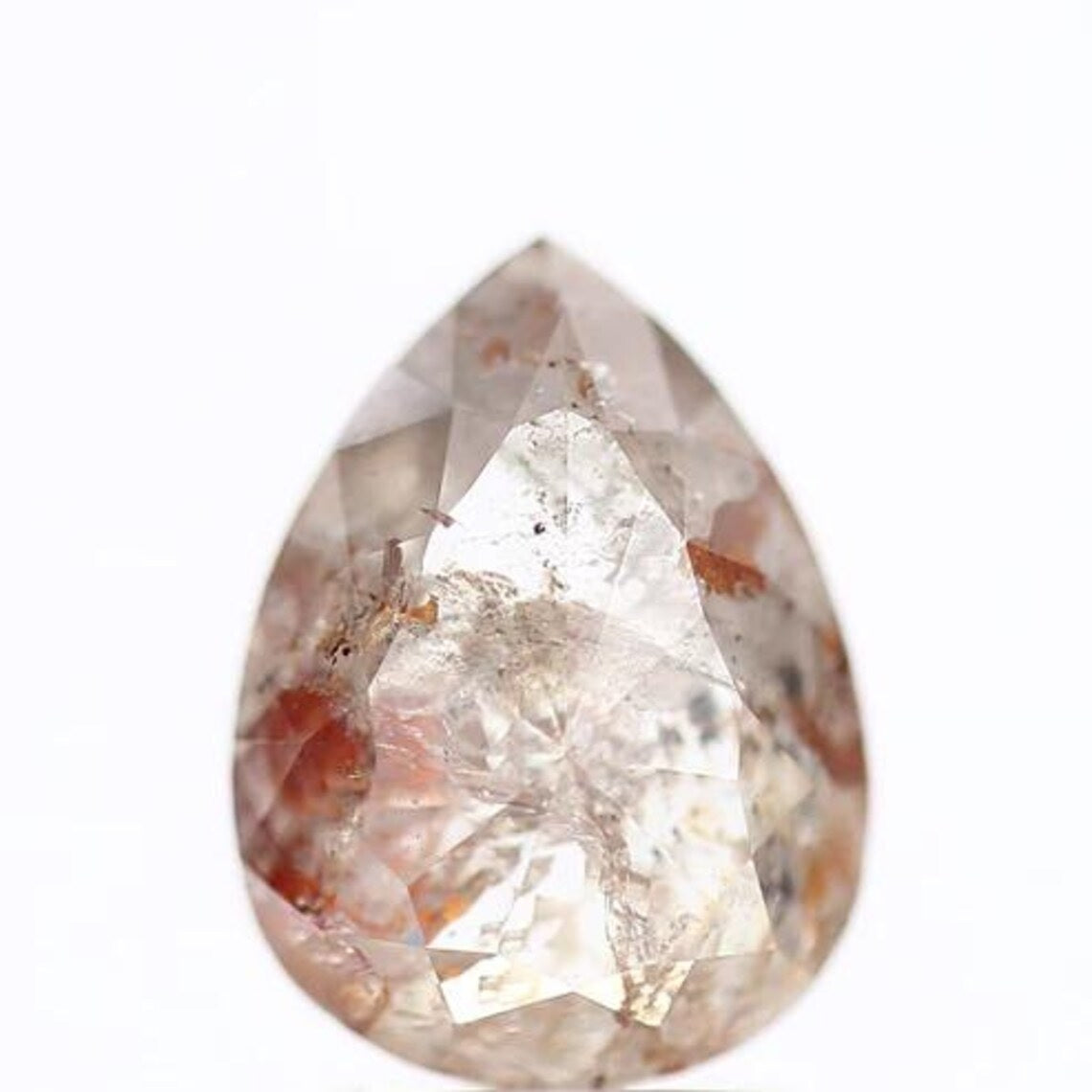 3.16 Ct Salt and Pepper Diamond, Natural Brown Color Pear Cut Loose Diamonds for Engagement Ring