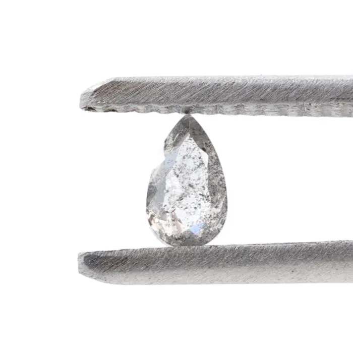 0.24 Ct Salt and Pepper Diamond, Natural Gray Color Pear Cut Loose Diamonds for Engagement Ring