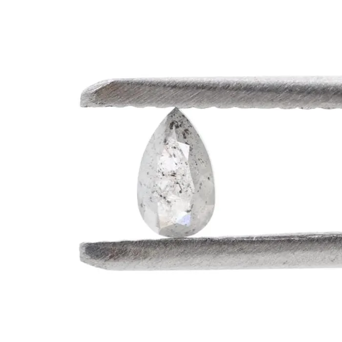 0.26 Ct Salt and Pepper Diamond, Natural Gray Color Pear Cut Loose Diamonds for Engagement Ring