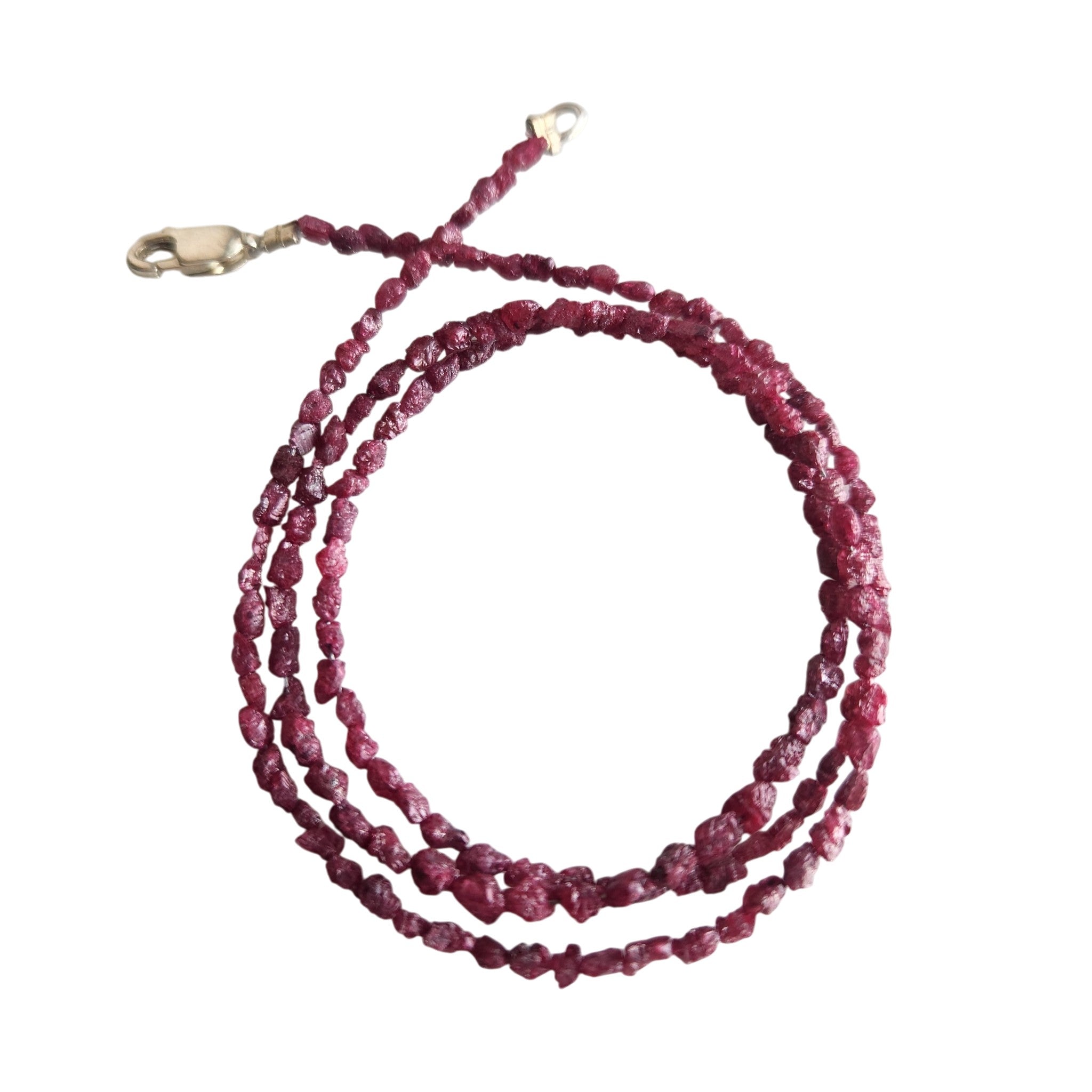 Purple Pink Rough Diamond Beads 16" Strand Necklace, Natural Loose Long Drilled Diamond Beads Chain