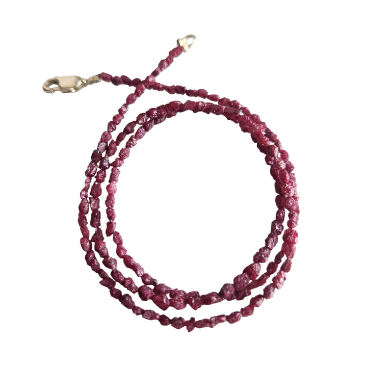 Purple Pink Rough Diamond Beads 16" Strand Necklace, Natural Loose Long Drilled Diamond Beads Chain