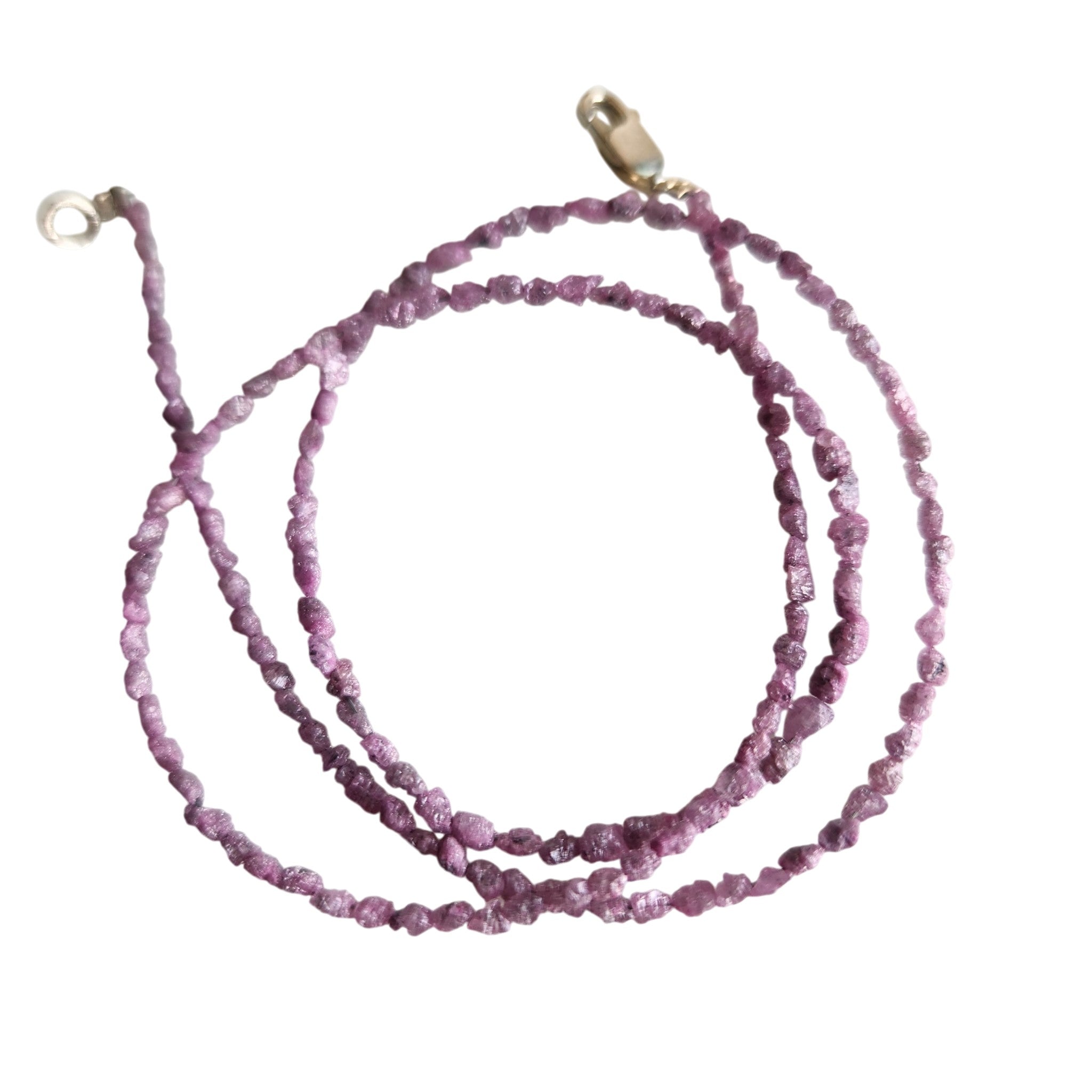 Pink Rough Diamond Beads 16" Strand Necklace, Natural Loose Long Drilled Diamond Beads Chain