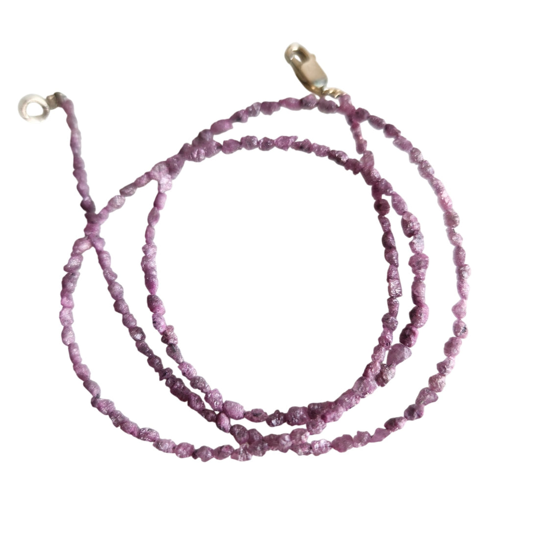Pink Rough Diamond Beads 16" Strand Necklace, Natural Loose Long Drilled Diamond Beads Chain