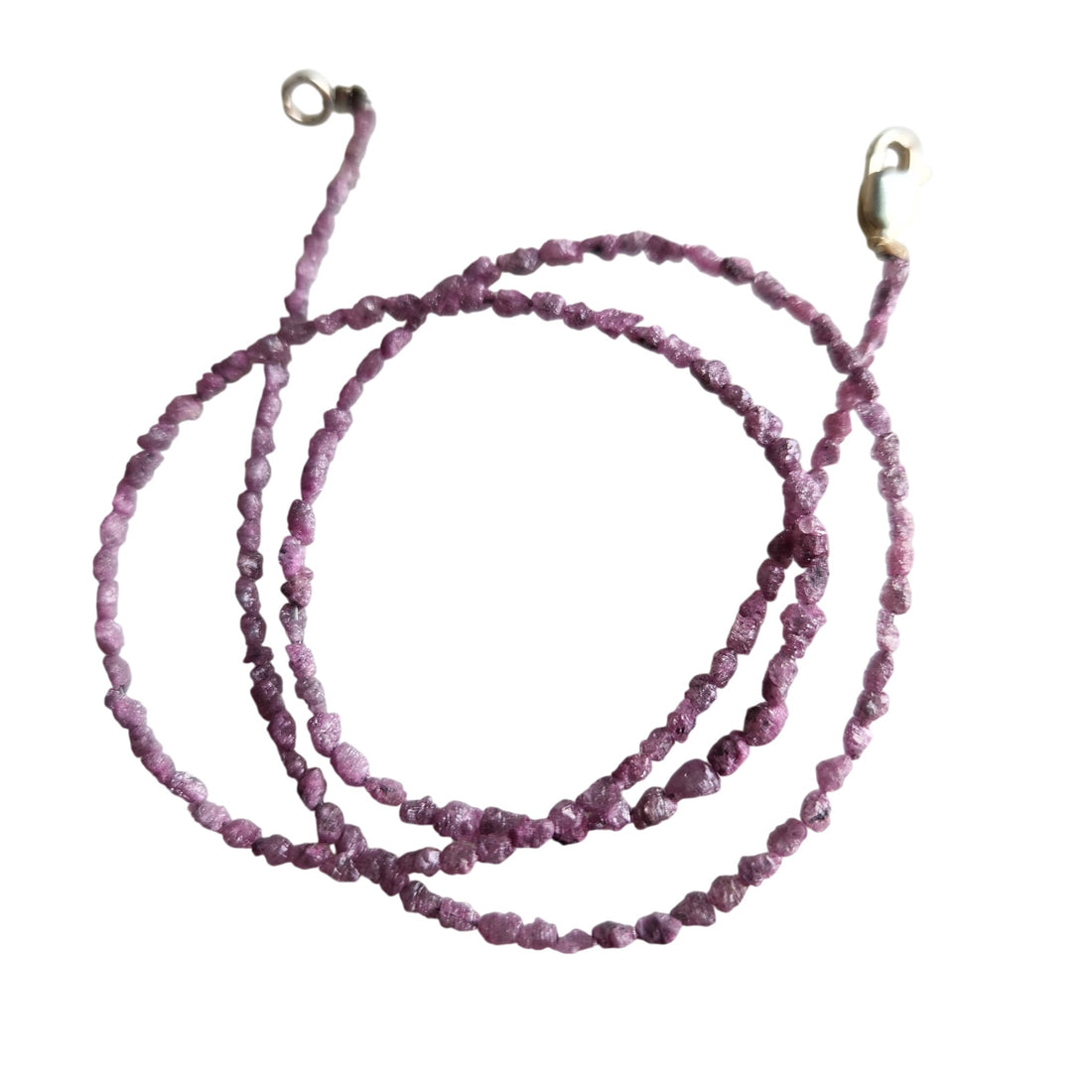 Pink Rough Diamond Beads 16" Strand Necklace, Natural Loose Long Drilled Diamond Beads Chain