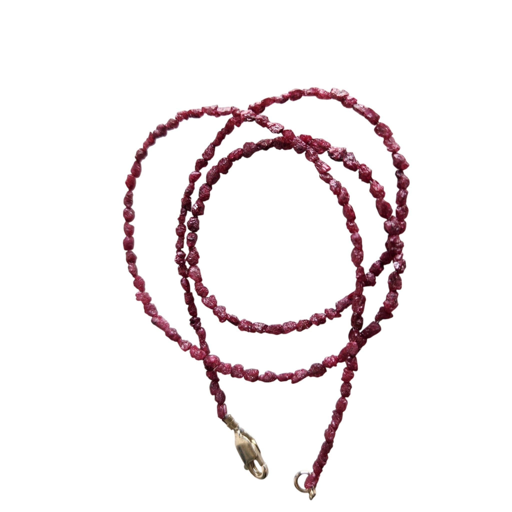 Purple Pink Rough Diamond Beads 16" Strand Necklace, Natural Loose Long Drilled Diamond Beads Chain