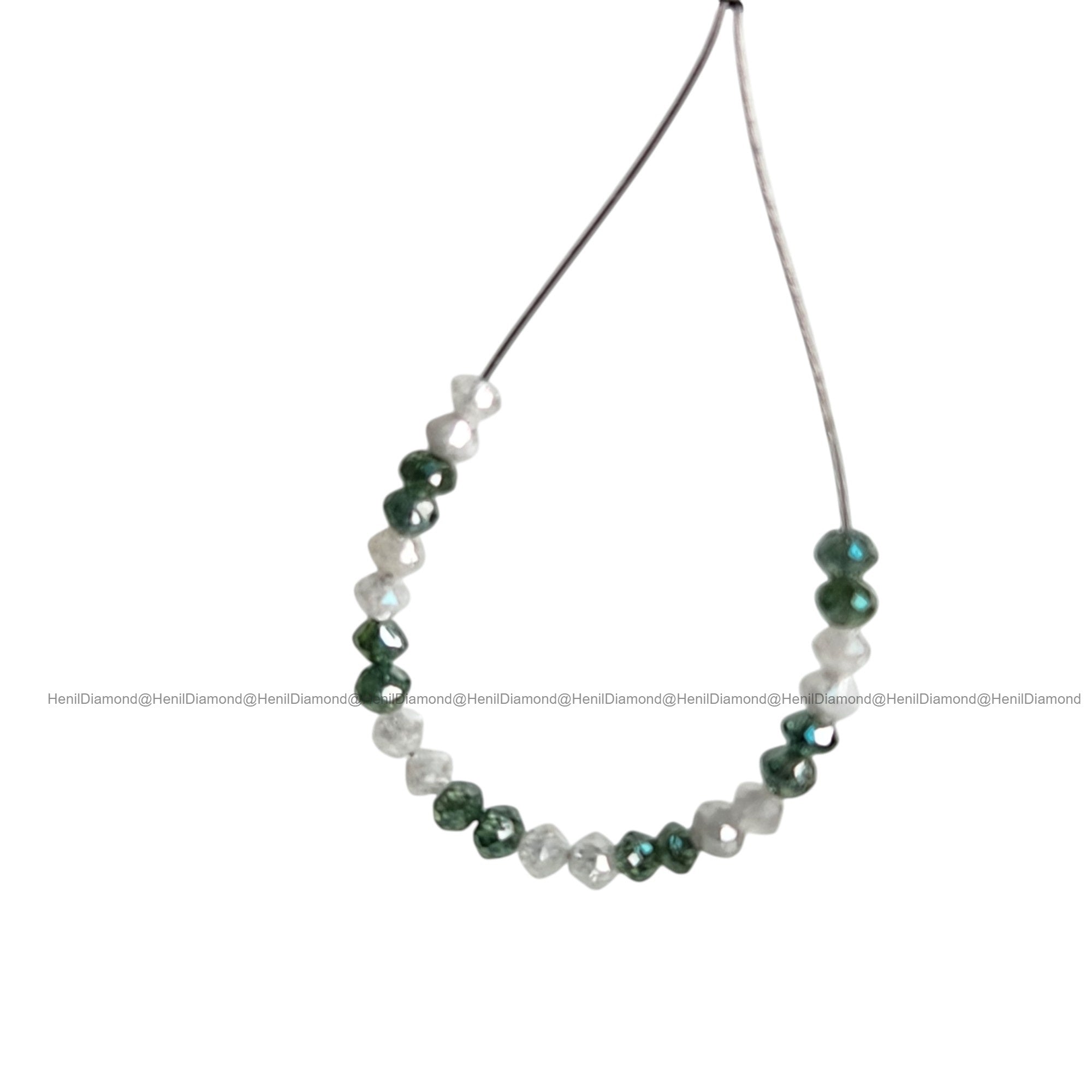 1.03 Ct Lot 1.50 to 2.00 MM Natural White Green Polished Round Loose Diamonds Beads wt Drilled Hole for Jewelry