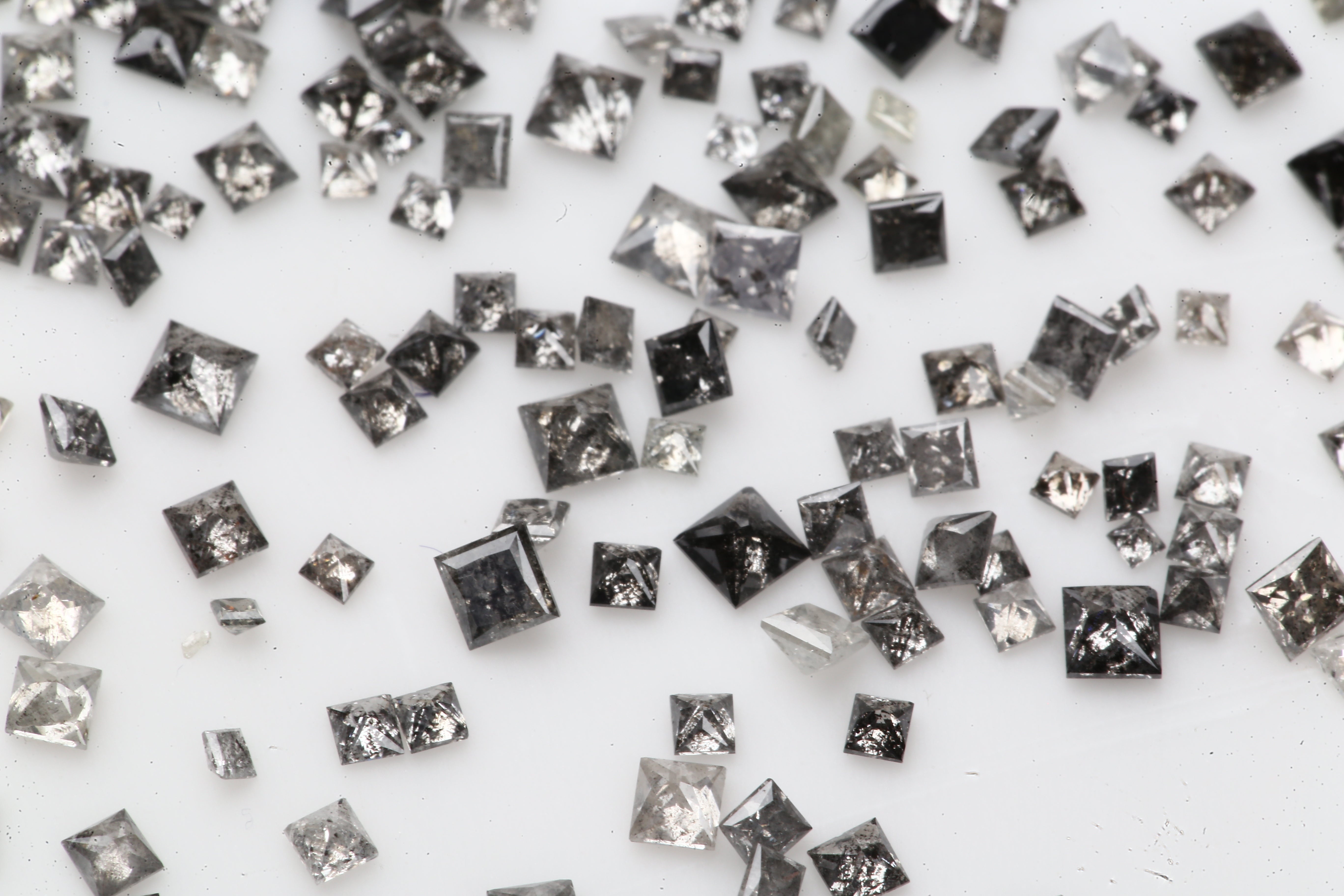 1.00 Ct Salt and Pepper Princess Cut Diamond 3.00 MM – Natural Gray Color Loose Diamond For Engagement Ring