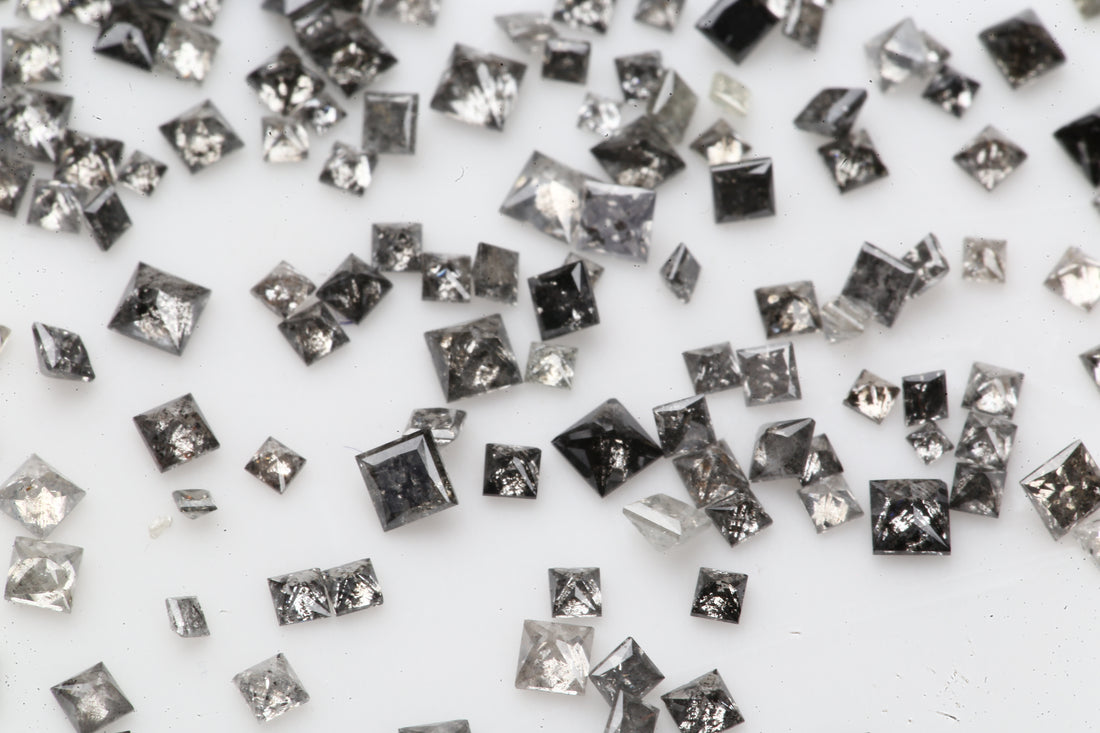 1.00 Ct Salt and Pepper Princess Cut Diamond 3.00 MM – Natural Gray Color Loose Diamond For Engagement Ring