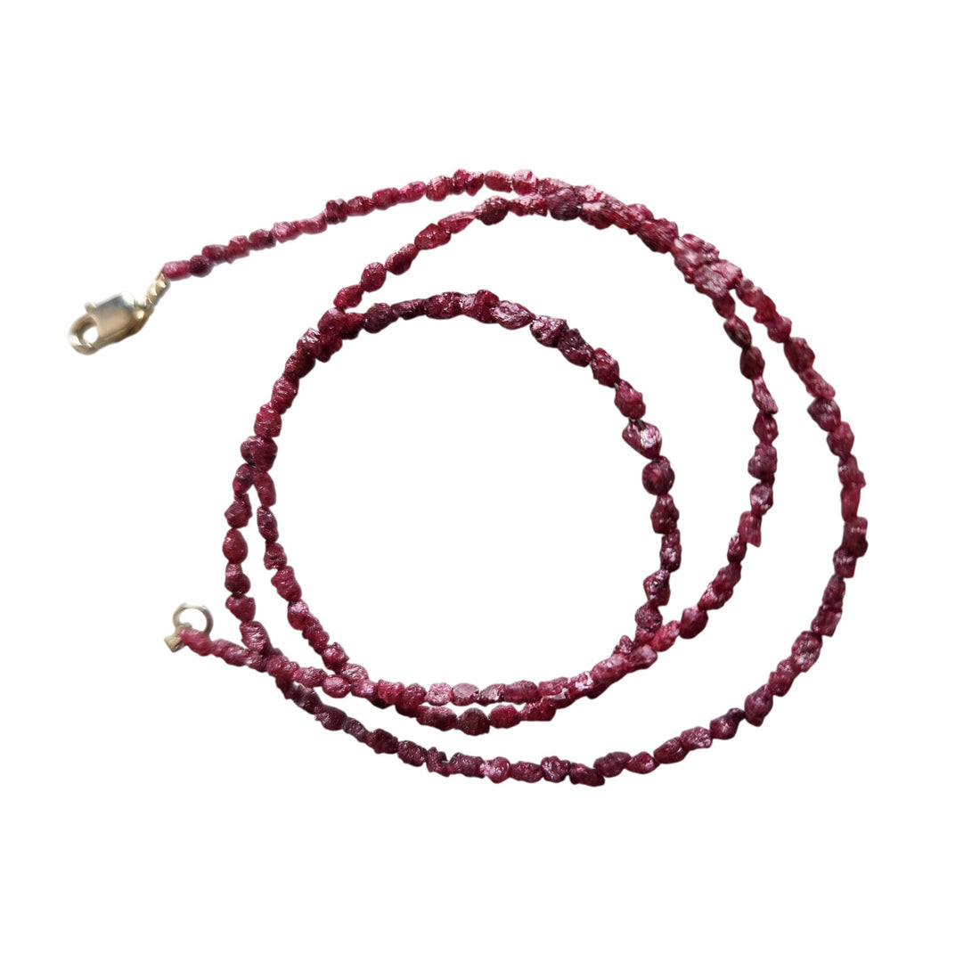 Purple Pink Rough Diamond Beads 16" Strand Necklace, Natural Loose Long Drilled Diamond Beads Chain