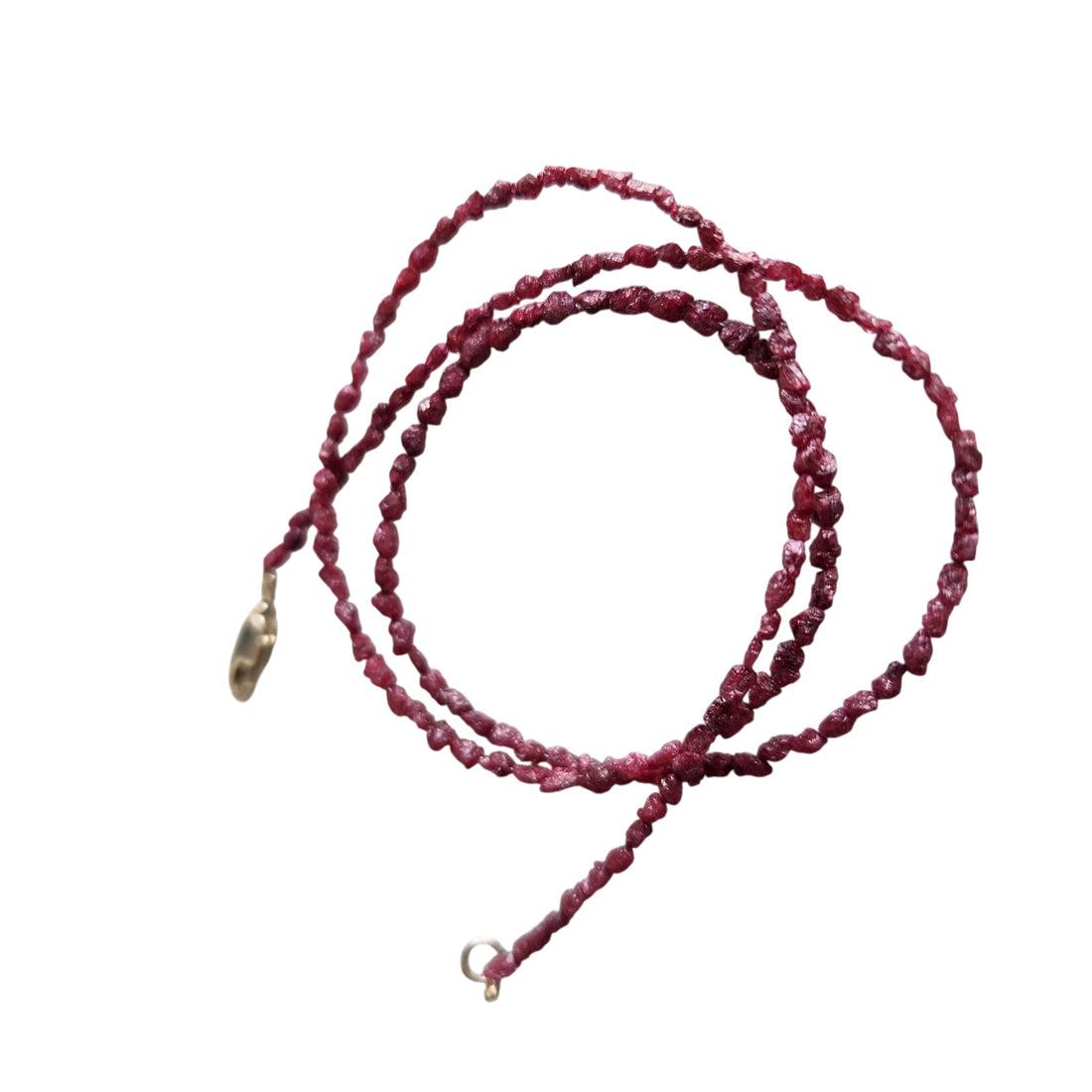 Purple Pink Rough Diamond Beads 16" Strand Necklace, Natural Loose Long Drilled Diamond Beads Chain