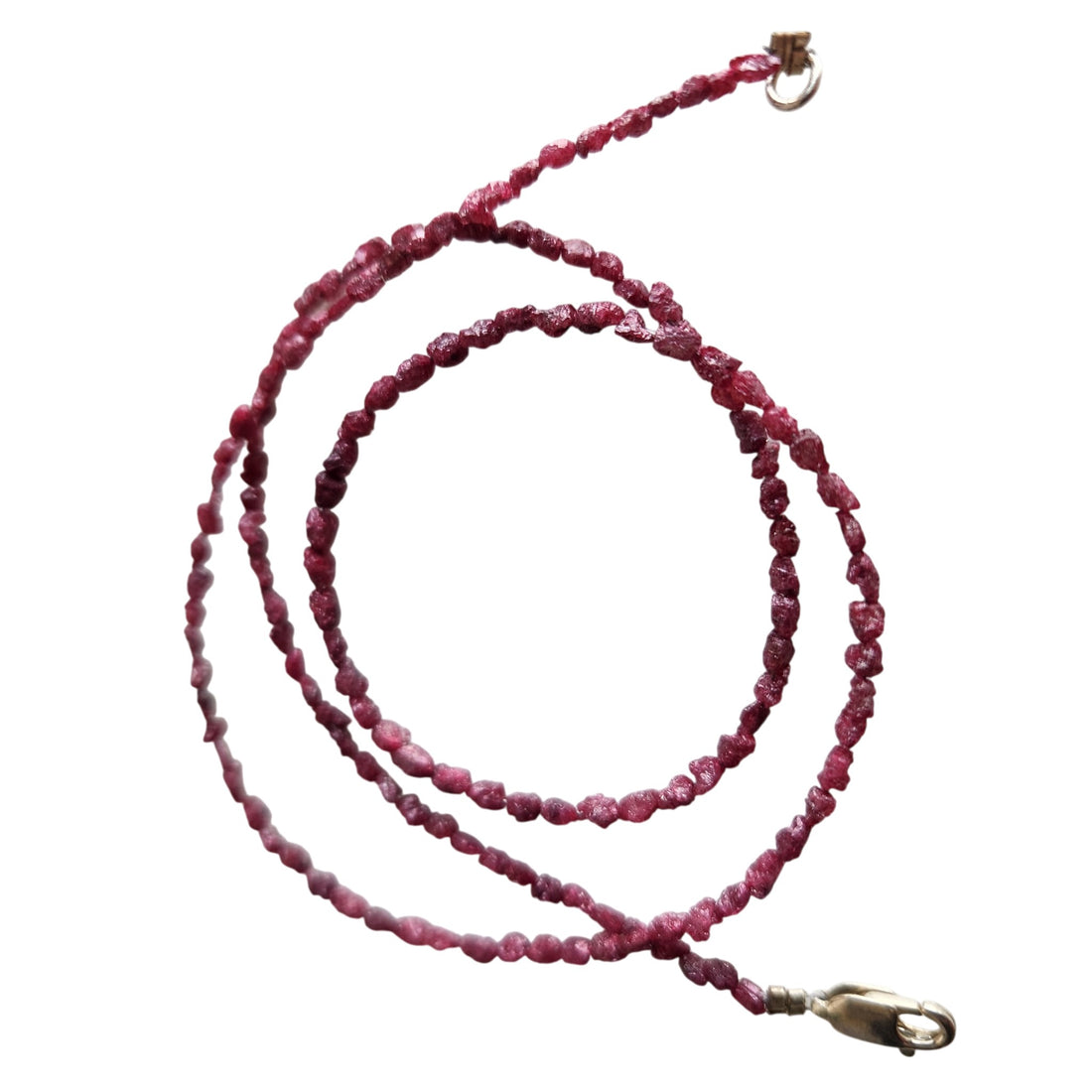 Purple Pink Rough Diamond Beads 16" Strand Necklace, Natural Loose Long Drilled Diamond Beads Chain