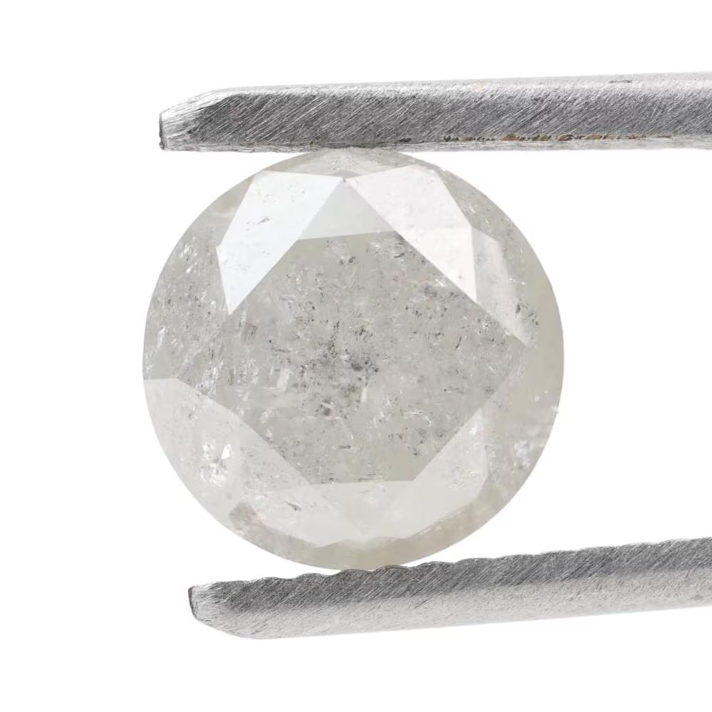 2.80 Carat Salt and Pepper Diamond, Natural Gray Round Loose Diamonds for Engagement Ring