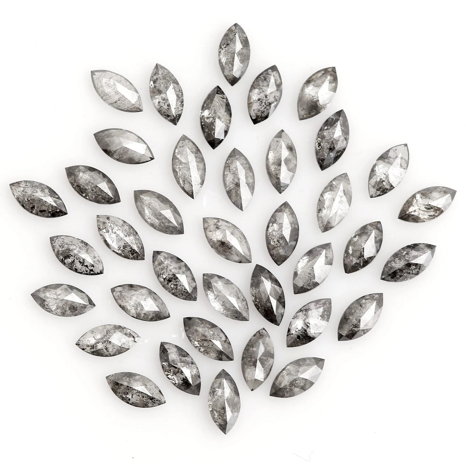 1.00 Ct 2.00 x 4.00 MM Natural Salt and Pepper Marquise Cut Loose Diamond for Engagement Ring