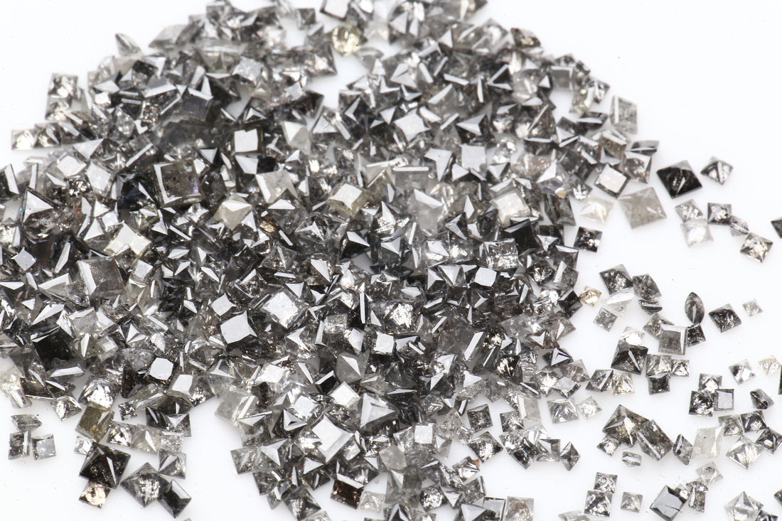 1.00 Ct Salt and Pepper Princess Cut Diamond 3.00 MM – Natural Gray Color Loose Diamond For Engagement Ring