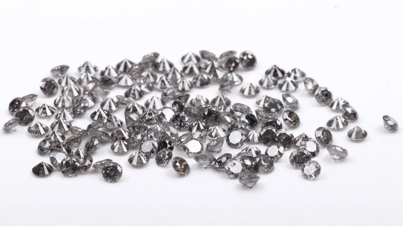 1.00 Ct Natural Salt and Pepper Round Cut Loose Diamond for Fine Jewelry