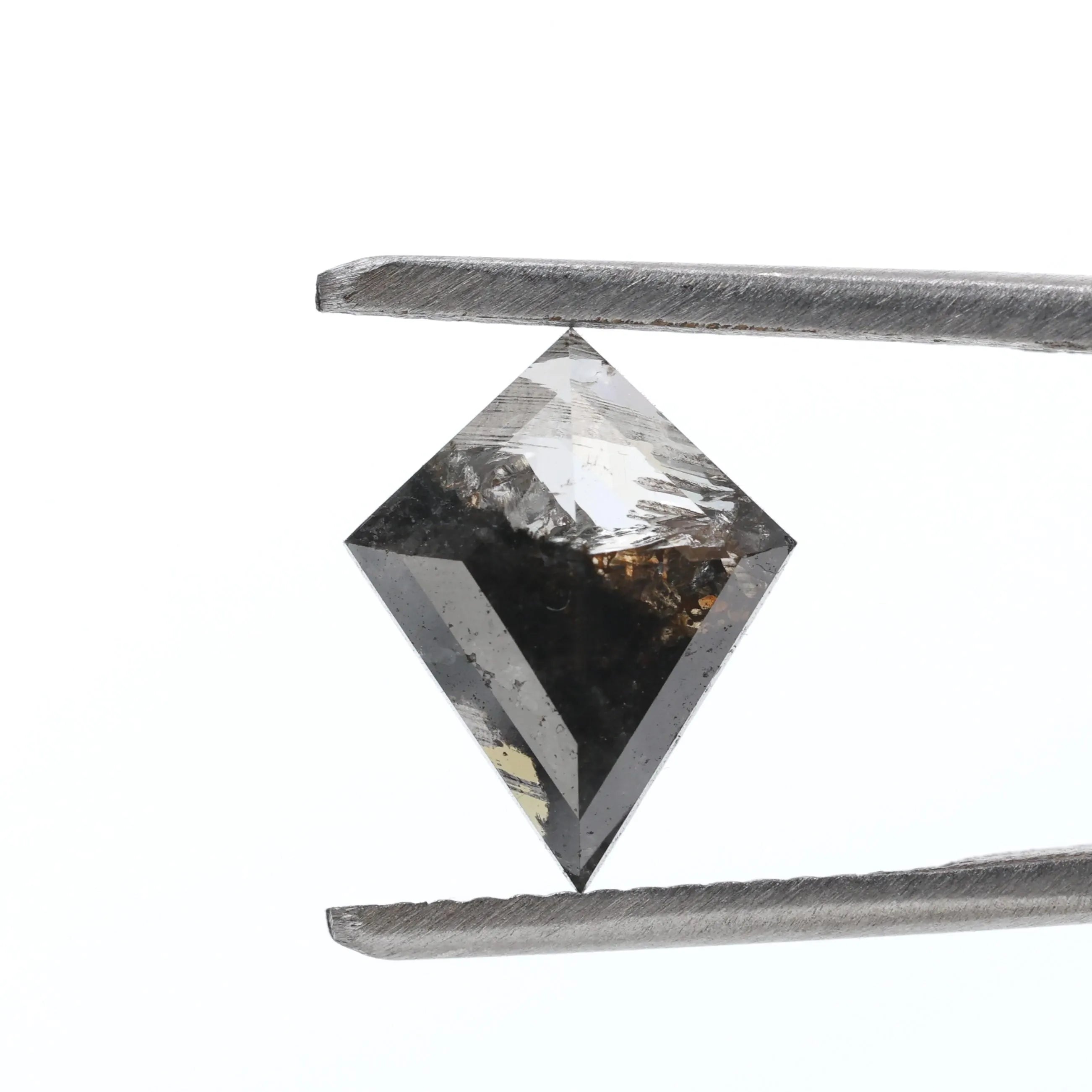 1.46 Carat Salt and Pepper Diamond, Natural Gray Kite Loose Diamonds for Minimalist Engagement Ring
