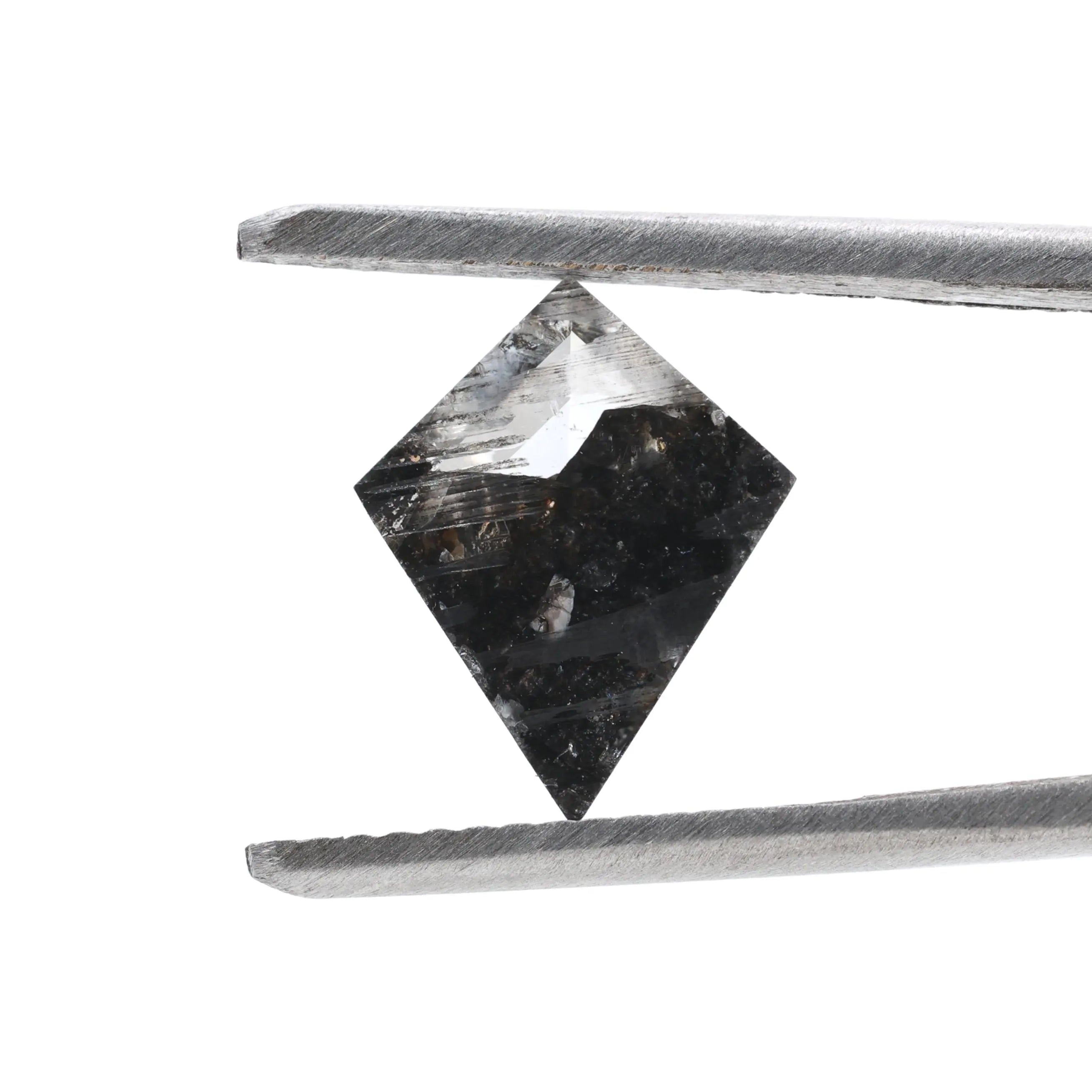 1.46 Carat Salt and Pepper Diamond, Natural Gray Kite Loose Diamonds for Minimalist Engagement Ring