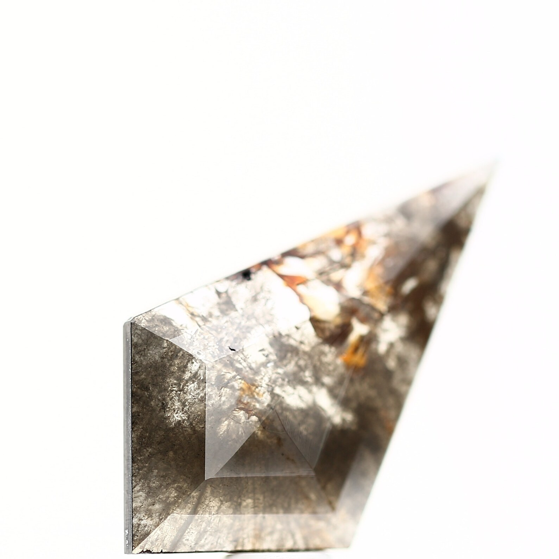 9.62 ct Salt and Pepper Diamond, Natural Brown Red Color Kite Cut Loose Diamond for Jewelry