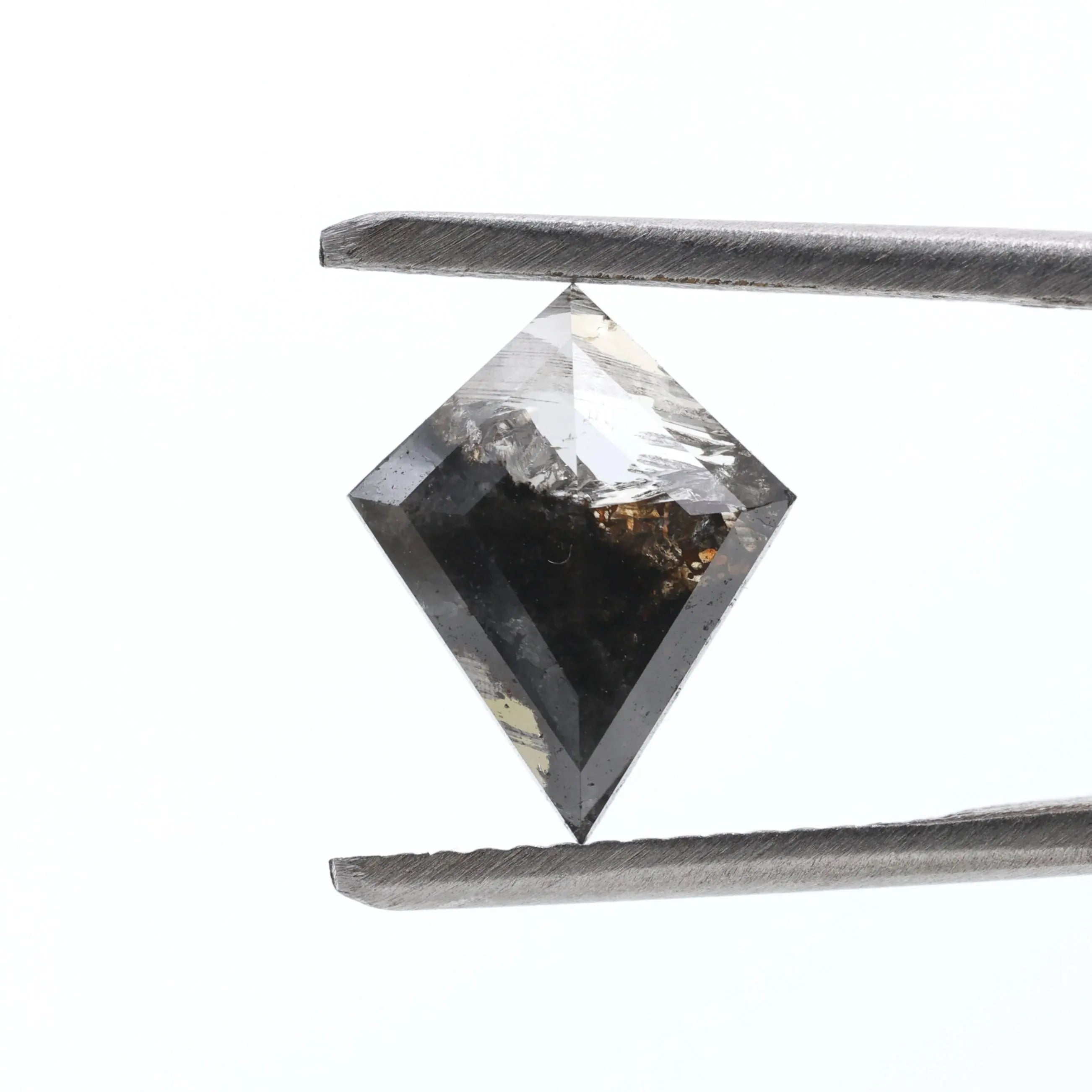 1.46 Carat Salt and Pepper Diamond, Natural Gray Kite Loose Diamonds for Minimalist Engagement Ring