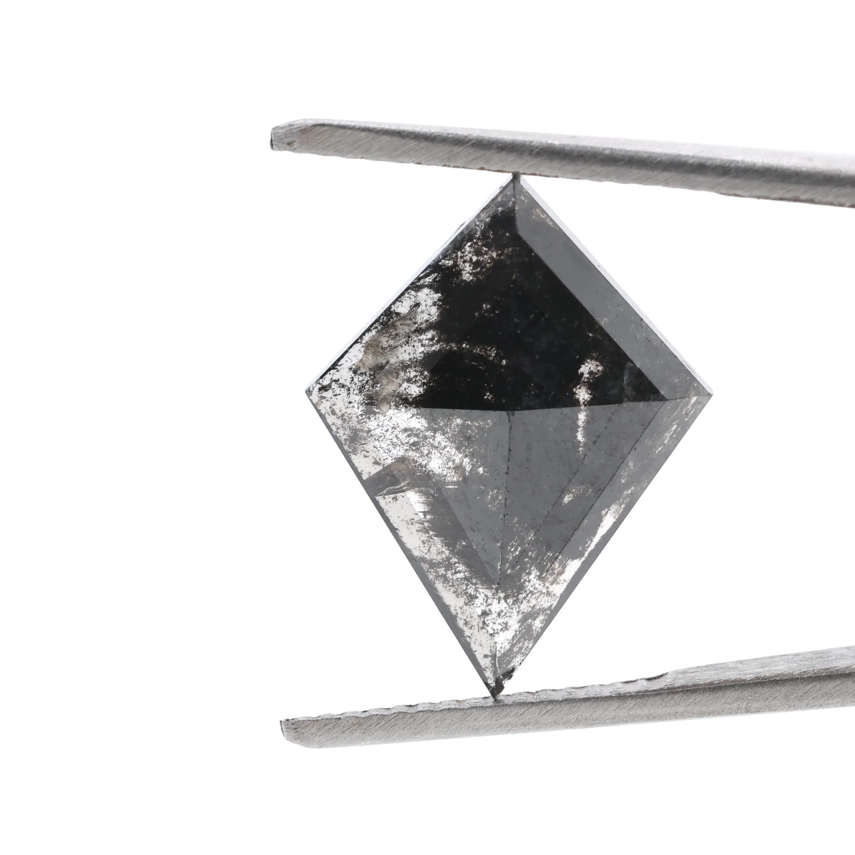 2.94 Carat Salt and Pepper Diamond, Natural Gray Kite Loose Diamonds for Minimalist Engagement Ring