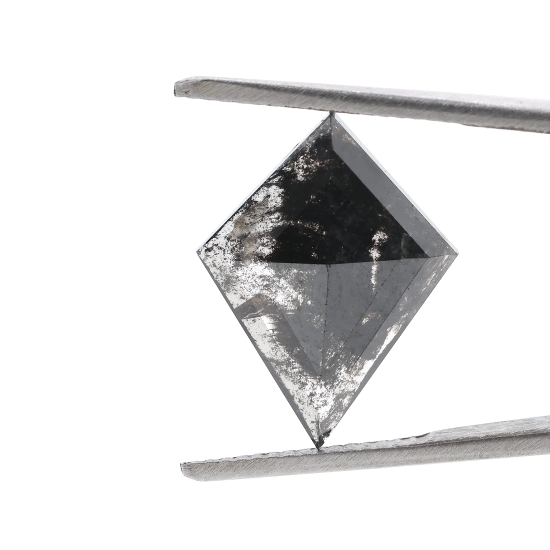 2.94 Carat Salt and Pepper Diamond, Natural Gray Kite Loose Diamonds for Minimalist Engagement Ring