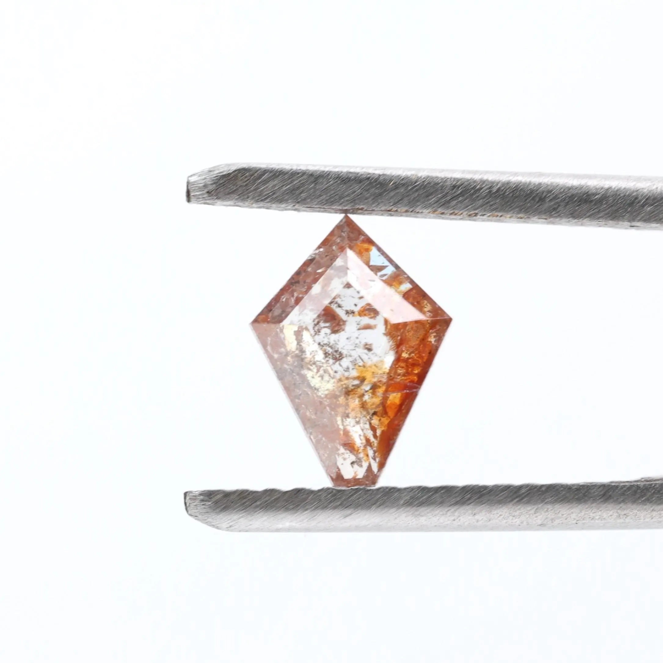 0.63 Carat Salt and Pepper Diamond, Natural Orange Kite Loose Diamonds for Minimalist Engagement Ring