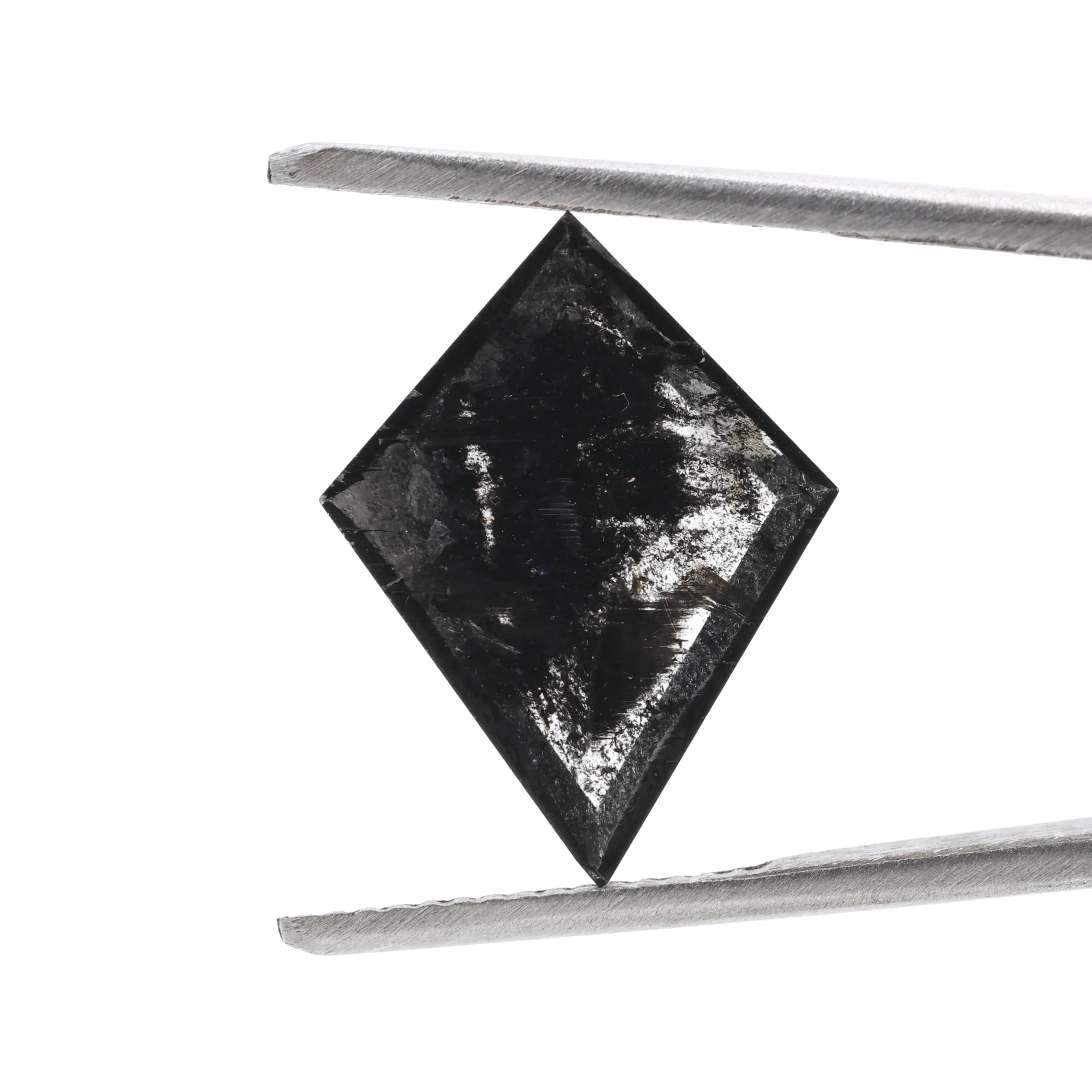 2.94 Carat Salt and Pepper Diamond, Natural Gray Kite Loose Diamonds for Minimalist Engagement Ring