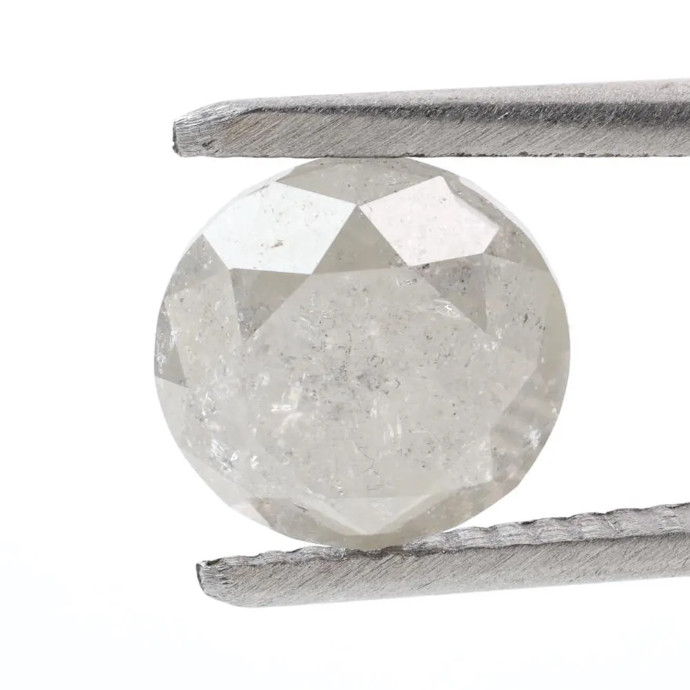 2.80 Carat Salt and Pepper Diamond, Natural Gray Round Loose Diamonds for Engagement Ring