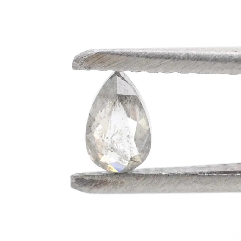 0.27 Ct Salt and Pepper Diamond, Natural Gray Color Pear Cut Loose Diamonds for Engagement Ring