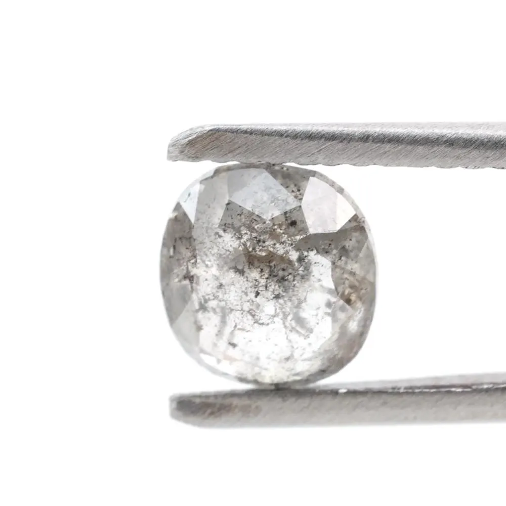 1.30 Ct Salt and Pepper Diamond, Natural Gray Oval Loose Diamonds for Minimalist Engagement Ring