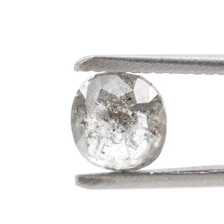 1.30 Ct Salt and Pepper Diamond, Natural Gray Oval Loose Diamonds for Minimalist Engagement Ring