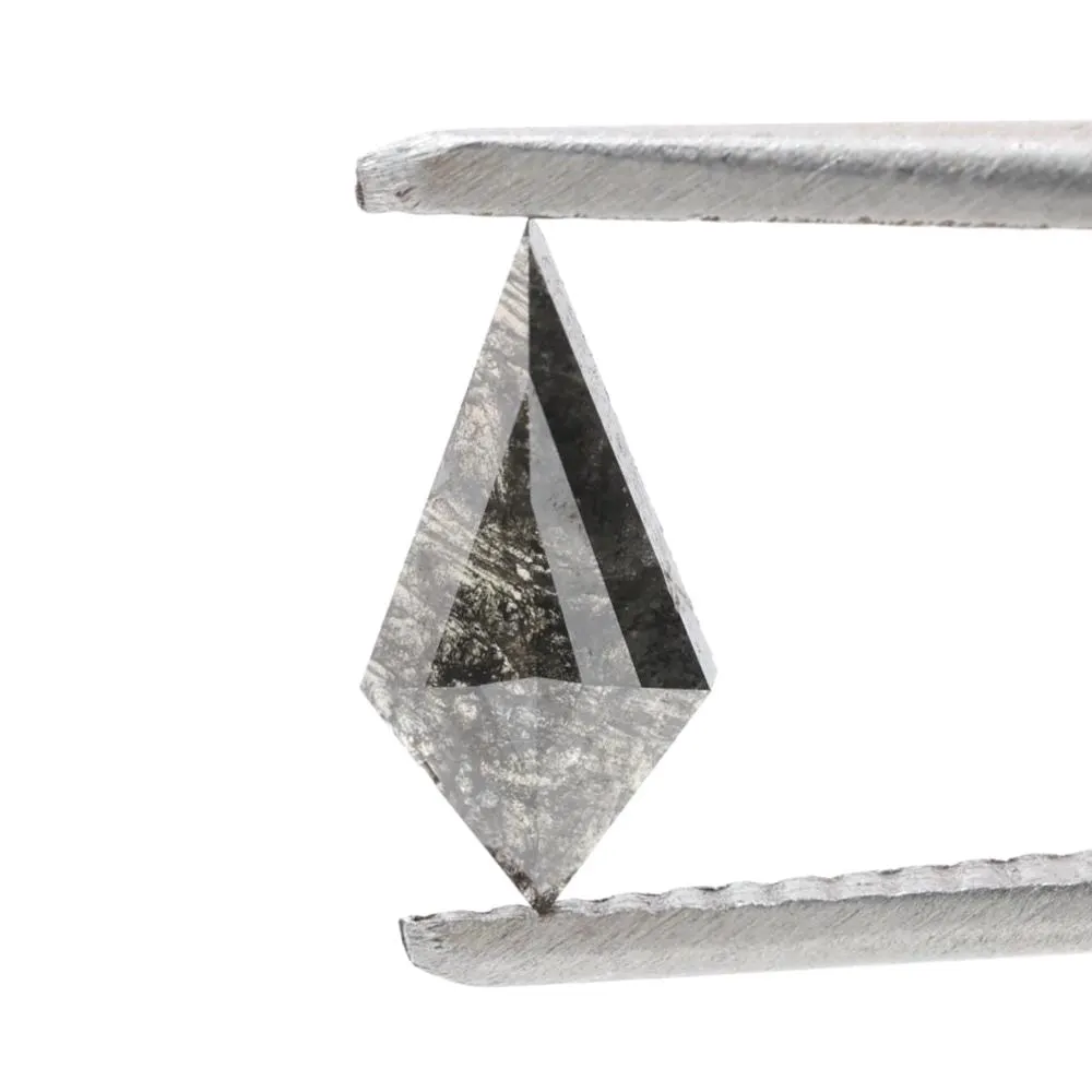 0.54 Ct Salt and Pepper Diamond, Natural Gray Smokey Kite Loose Diamonds for Engagement Ring