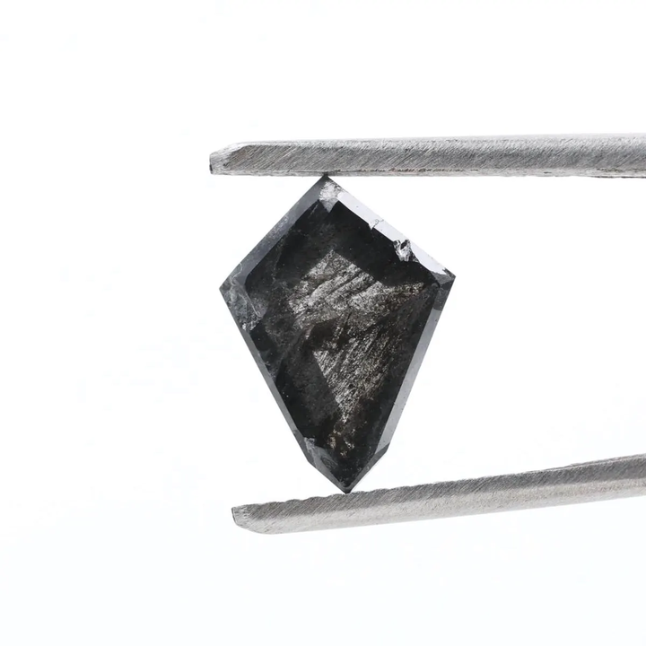 2.18 Ct Salt and Pepper Diamond, Natural Gray Smokey Kite Loose Diamonds for Engagement Ring