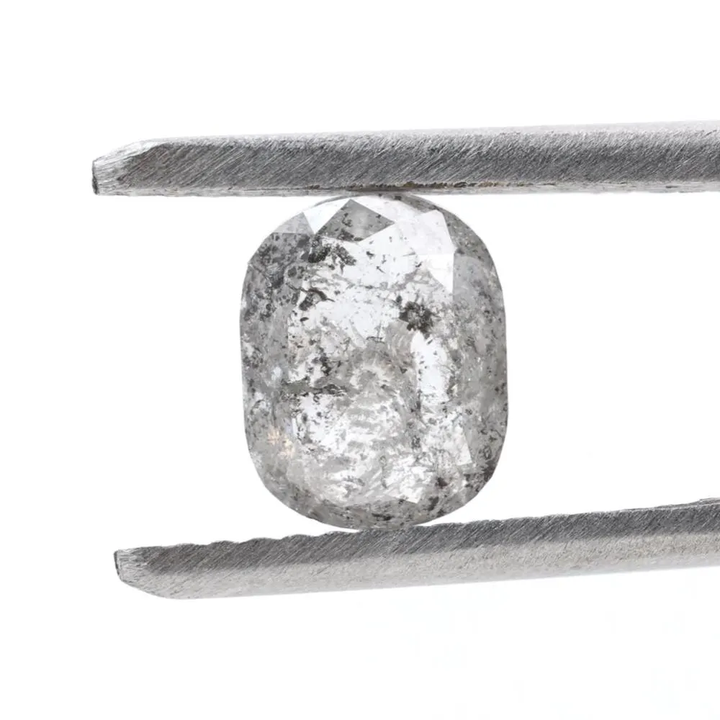 1.34 Ct Salt and Pepper Diamond, Natural Gray Smokey Oval Loose Diamonds for Minimalist Engagement Ring