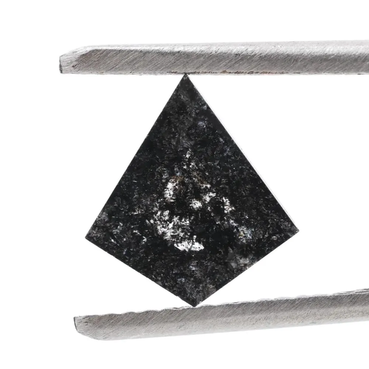 1.22 Ct Salt and Pepper Diamond, Natural Gray Smokey Kite Loose Diamonds for Engagement Ring