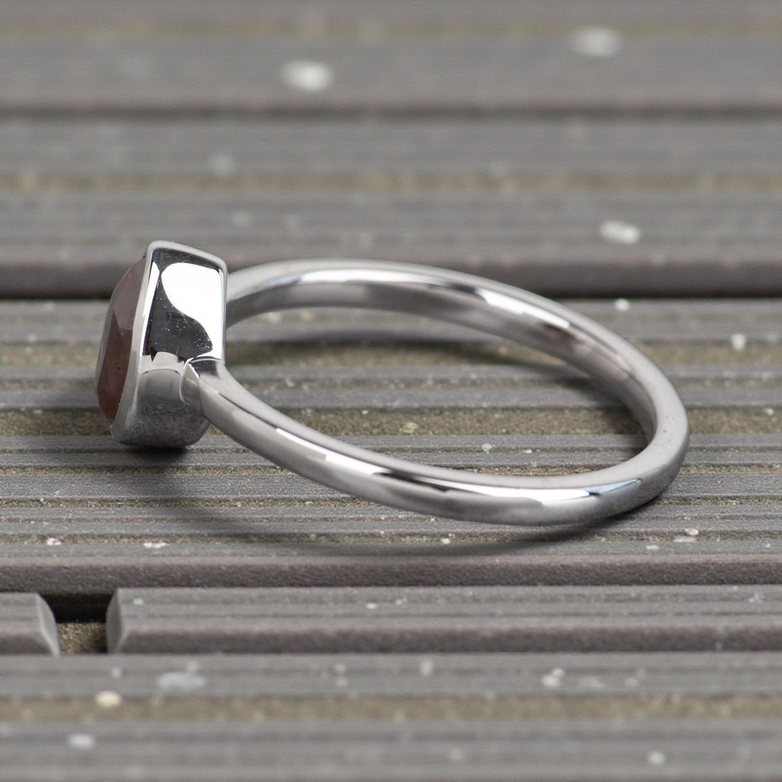 Pear Diamond Ring, 14K Gold Engagement Ring, Natural Brown Red Diamond Ring, Gift for Women