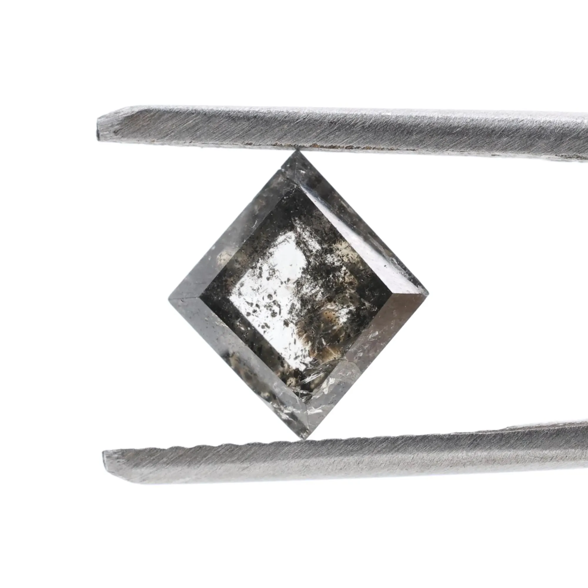 1.27 Carat Salt and Pepper Diamond, Natural Gray Square Loose Diamonds for Minimalist Engagement Ring