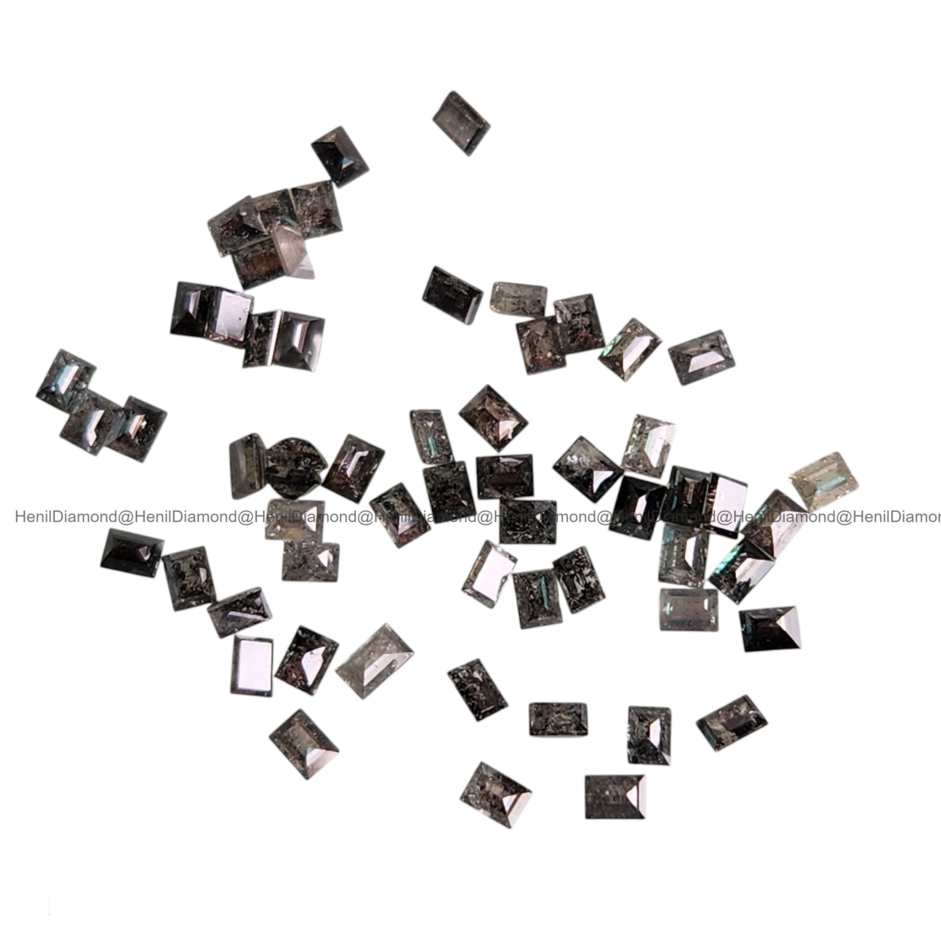 1.00 Ct Rare Salt and Pepper Baguette Diamond 2x3 MM – Natural Loose Gem for Distinctive Engagement Rings