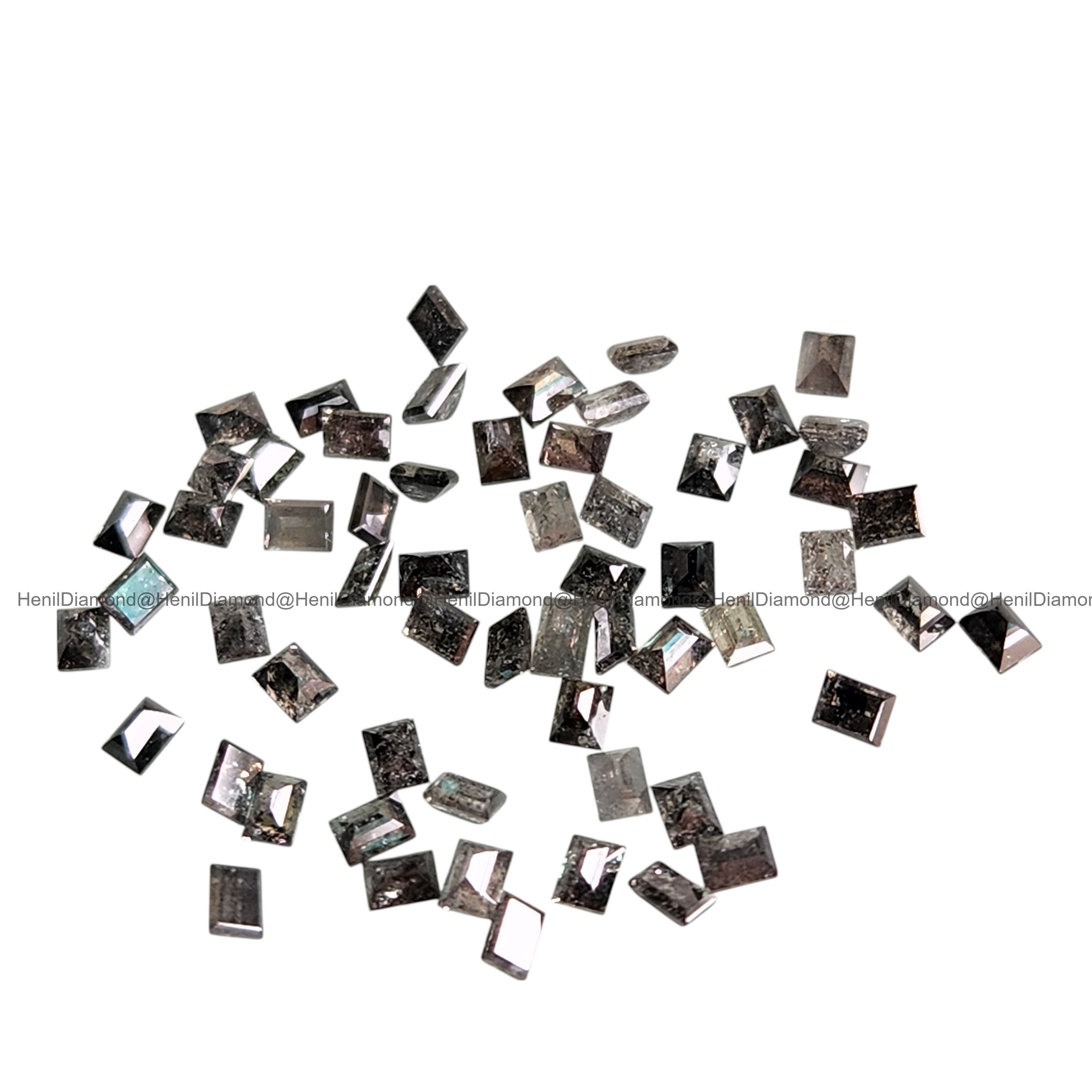 1.00 Ct Rare Salt and Pepper Baguette Diamond 2x3 MM – Natural Loose Gem for Distinctive Engagement Rings