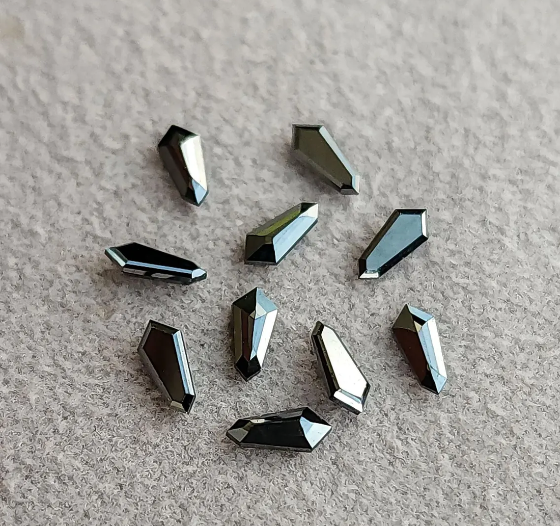 4.50 x 2.00 MM Natural Black Shield Loose Diamonds for Jewelry