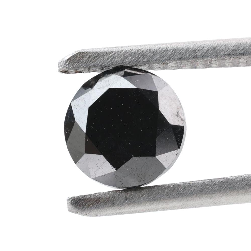 1.50 Carat Natural Black Round Loose Diamonds for Engagement Ring