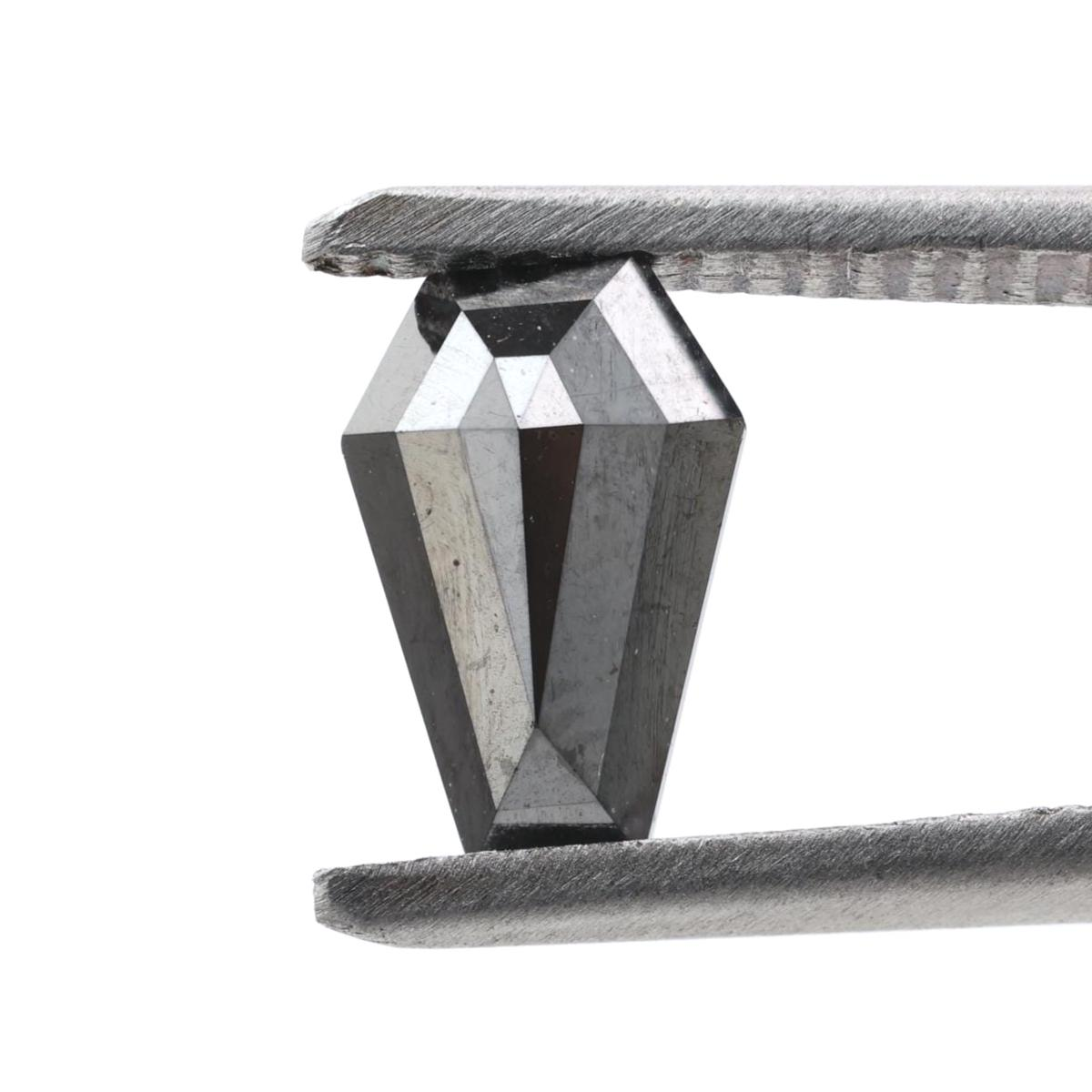 1.64 Carat Natural Black Coffin Loose Diamonds for Engagement Ring