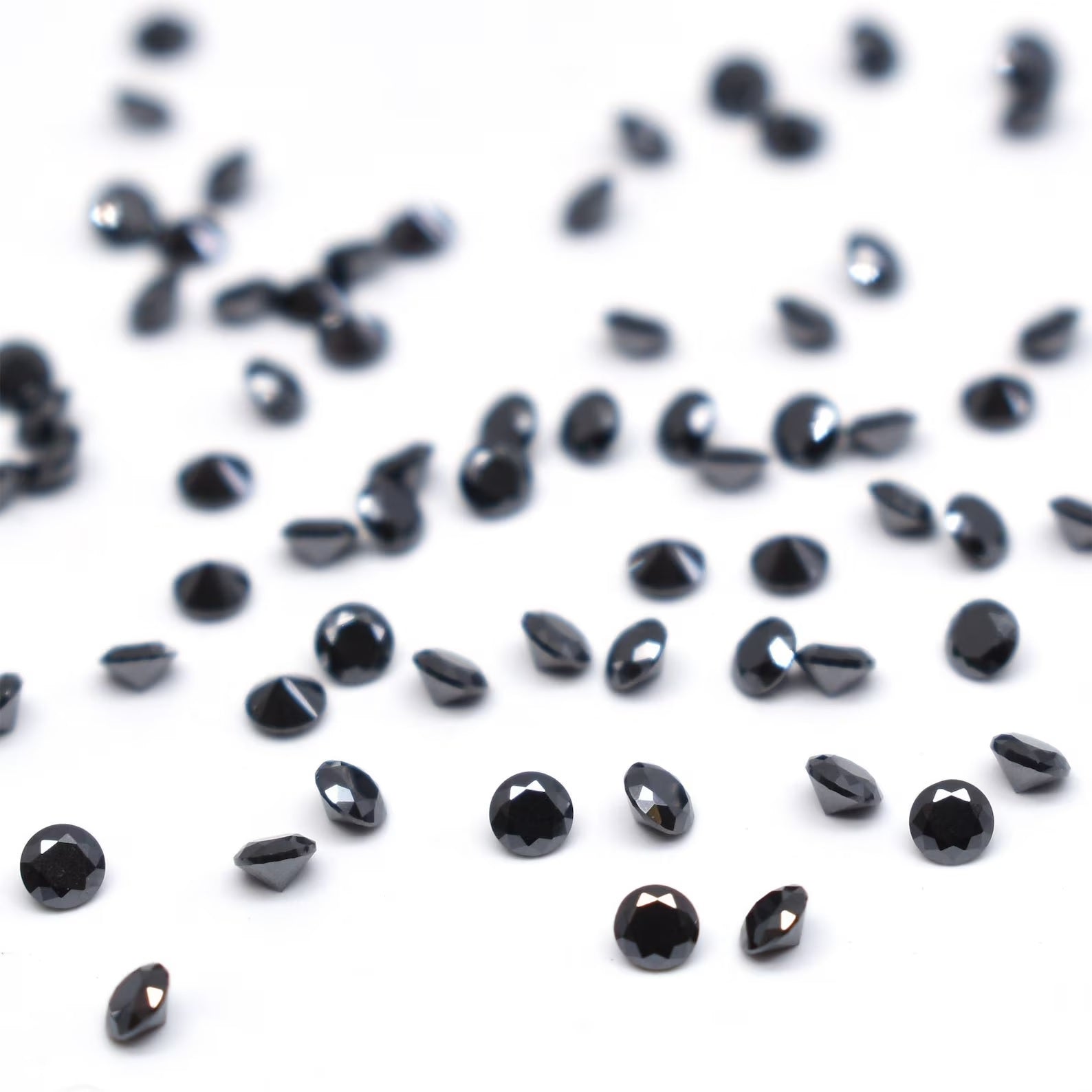 1.00 MM Natural Black Round Loose Diamonds for Jewelry, Fancy Black Color Diamond for Engagement Wedding Ring