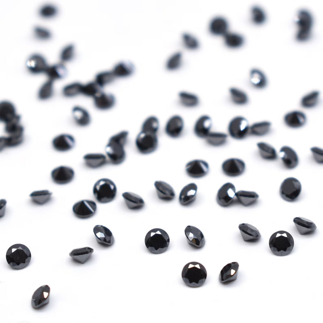 1.00 MM Natural Black Round Loose Diamonds for Jewelry, Fancy Black Color Diamond for Engagement Wedding Ring